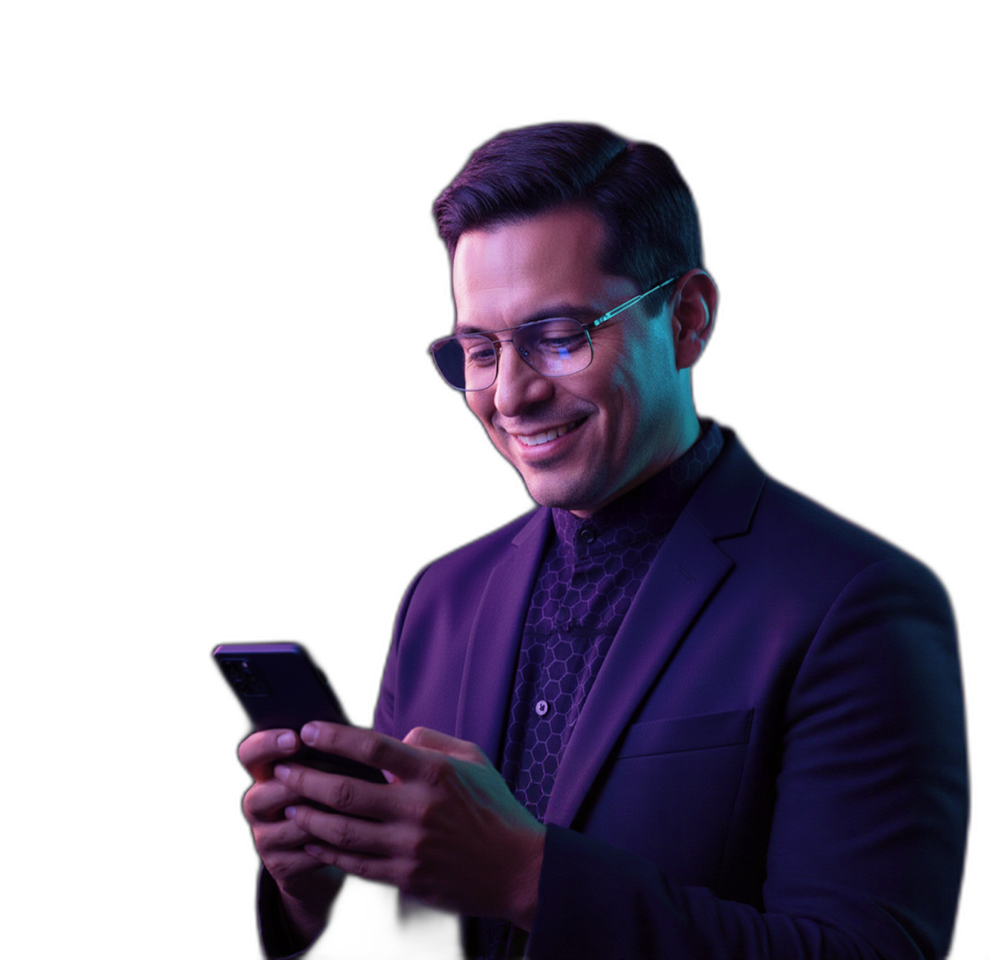 Ejecutivo con smartphone — inglés de negocios